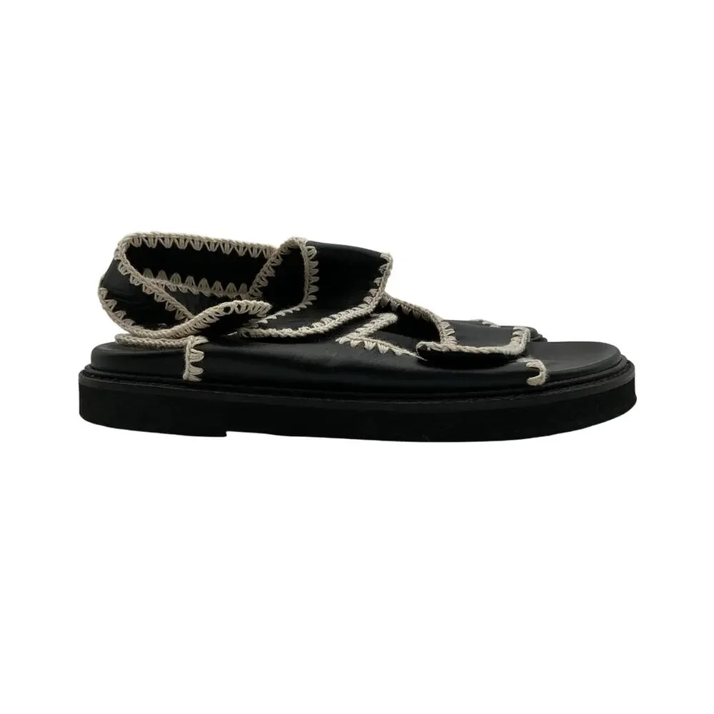 Toral Whipstitched Black Kristen Sandals Size 40 EU / US 10